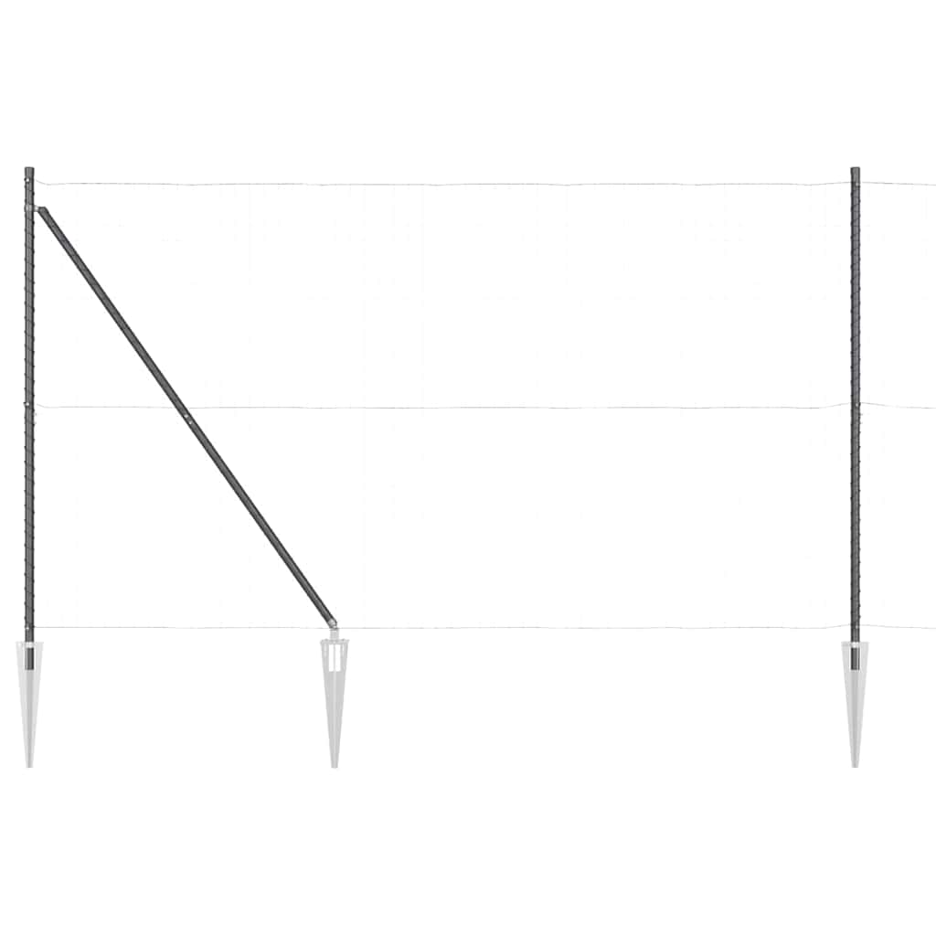 Vidaxl afrasteringspaal 13 pcs grijs staal