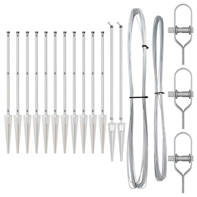 Vidaxl afrasteringspaal 13 pcs zilver staal