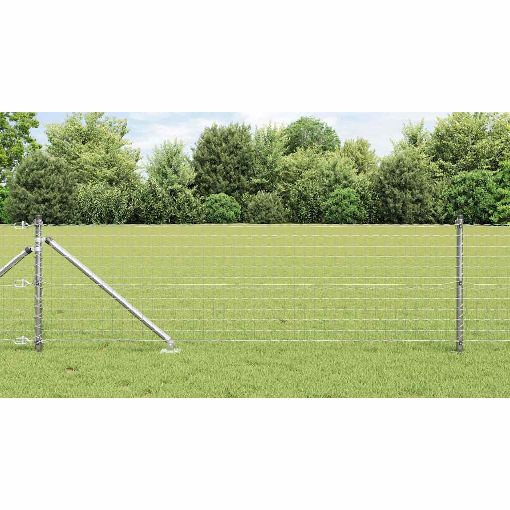 Vidaxl afrasteringspaal 13 pcs zilver staal