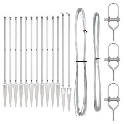 Vidaxl afrasteringspaal 13 pcs zilver staal
