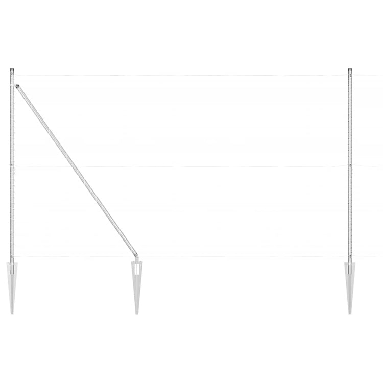 Vidaxl afrasteringspaal 13 pcs zilver staal