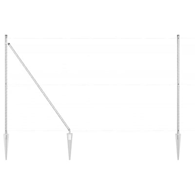 Vidaxl afrasteringspaal 7 pcs zilver staal