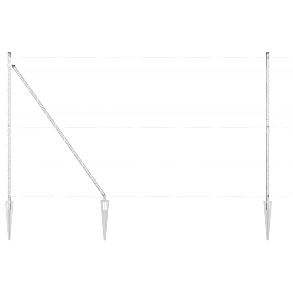Vidaxl afrasteringspaal 13 pcs zilver staal