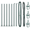 Vidaxl afrasteringspaal 7 pcs groen staal