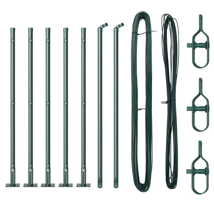 Vidaxl afrasteringspaal 7 pcs groen staal