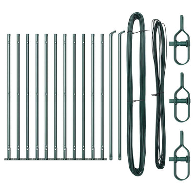 Vidaxl afrasteringspaal 13 pcs groen staal