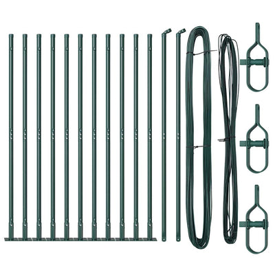 Vidaxl afrasteringspaal 13 pcs groen staal