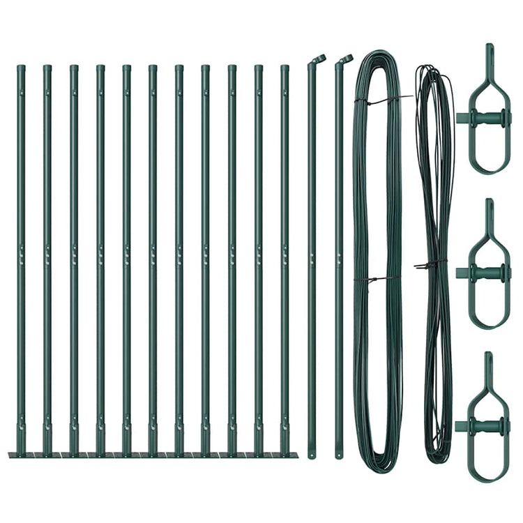 Vidaxl afrasteringspaal 13 pcs groen staal