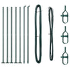 Vidaxl afrasteringspaal 7 pcs groen staal