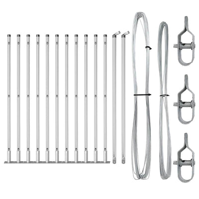 Vidaxl afrasteringspaal 13 pcs zilver staal
