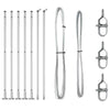 Vidaxl afrasteringspaal 7 pcs zilver staal