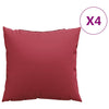 Vidaxl bankkussens 4 stuks wijnrood 40x40 cm stof