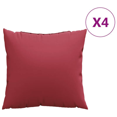 Vidaxl bankkussens 4 stuks wijnrood 40x40 cm stof