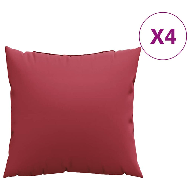 Vidaxl bankkussens 4 stuks wijnrood 40x40 cm stof