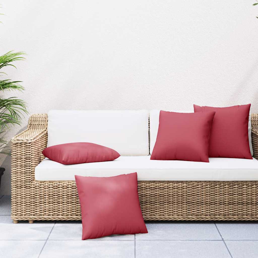 Vidaxl bankkussens 4 stuks wijnrood 40x40 cm stof