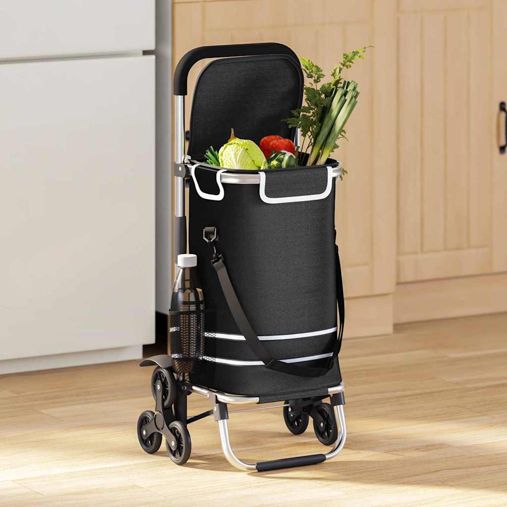 Vidaxl winkel trolley 1 zwart 47 x 39 x 100,5 cm oxford stof
