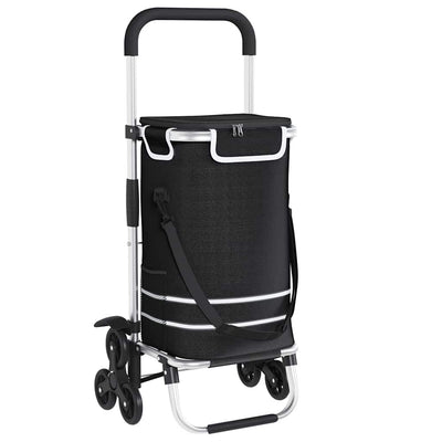 Vidaxl winkel trolley zwart 47 x 39 x 100,5 cm oxford stof