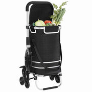 Vidaxl winkel trolley 1 zwart 47 x 39 x 100,5 cm oxford stof - afbeelding 3