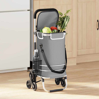 Vidaxl winkel trolley 1 grijs 47 x 39 x 100,5 cm oxford stof