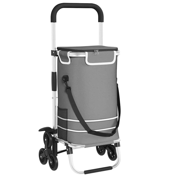Vidaxl winkel trolley 1 grijs 47 x 39 x 100,5 cm oxford stof