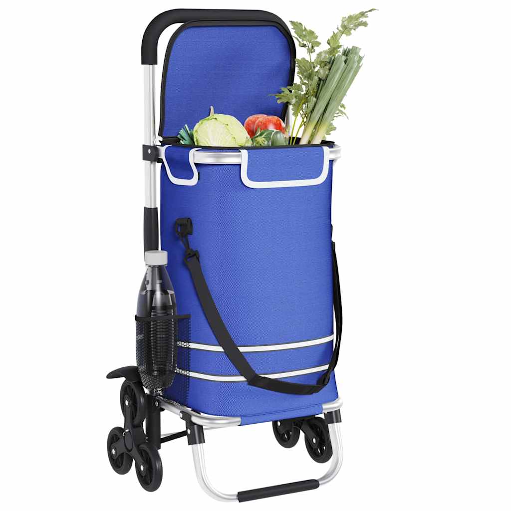 Vidaxl winkel trolley blauw 47 x 39 x 100,5 cm oxford stof