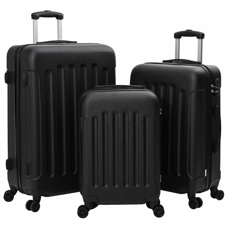 Vidaxl koffer met slot 3 pcs zwart 50 x 31 x 78 cm abs kunststof