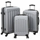 Vidaxl koffer met slot 3 st zilver 50 x 31 x 78 cm abs kunststof