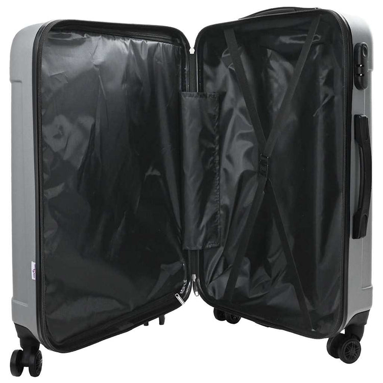 Vidaxl koffer met slot 3 st zilver 50 x 31 x 78 cm abs kunststof