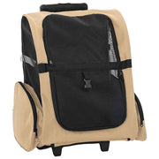 Vidaxl huisdierentrolley 3-in-1 48x32x(57-106) cm oxford stof zandkleurig - afbeelding 1