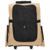 Vidaxl huisdierentrolley 3-in-1 48x32x(57-106) cm oxford stof zandkleurig - afbeelding 3