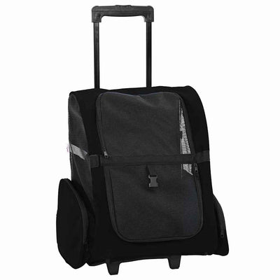 Vidaxl huisdierentrolley 3-in-1 48x32x(57-106) cm oxford stof zwart