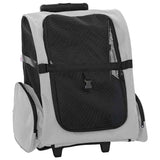 Vidaxl huisdierentrolley 3-in-1 48x32x(57-106) cm oxford stof grijs - afbeelding 1
