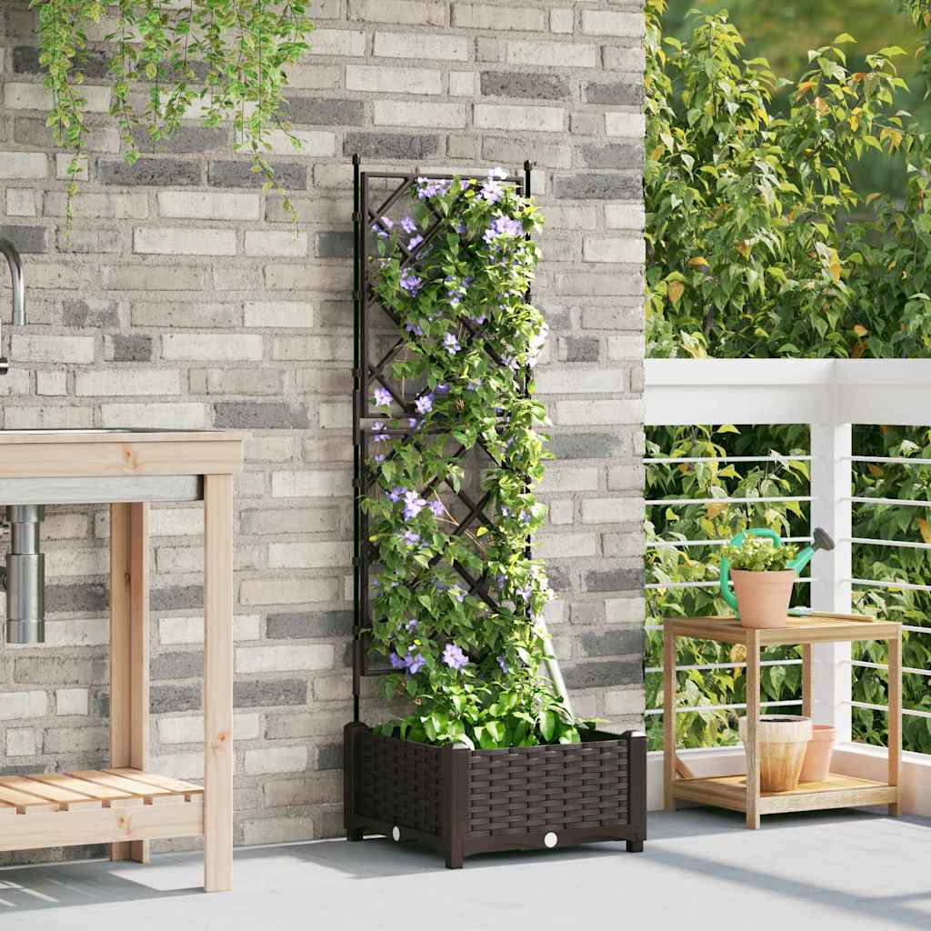 Vidaxl plantenbak bruin 40 x 40 x 125,5 cm pp