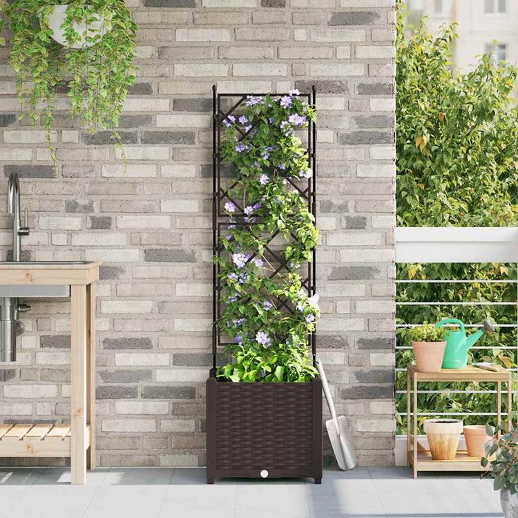 Vidaxl plantenbak bruin 40 x 40 x 143 cm pp