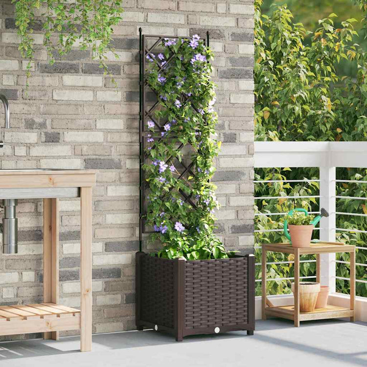 Vidaxl plantenbak bruin 40 x 40 x 143 cm pp