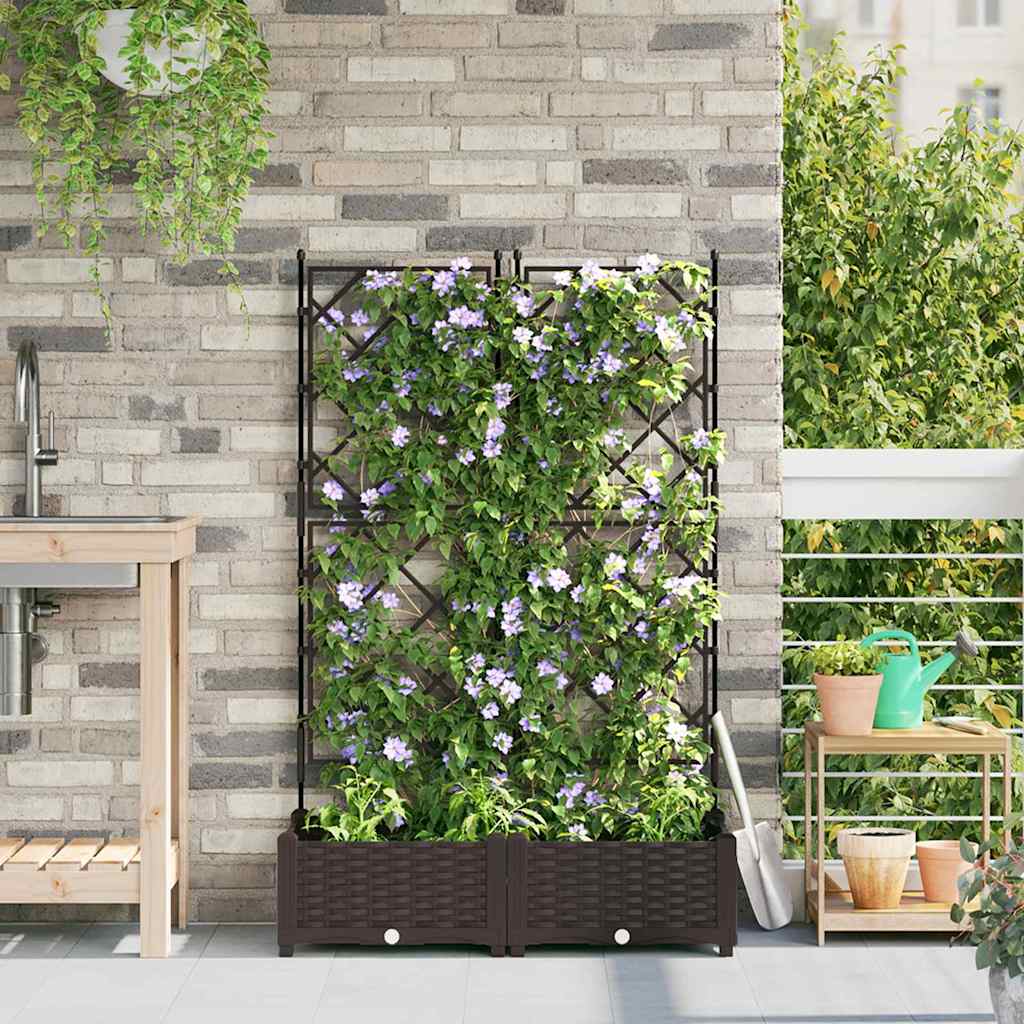Vidaxl plantenbak 2 st bruin 80 x 40 x 125,5 cm pp