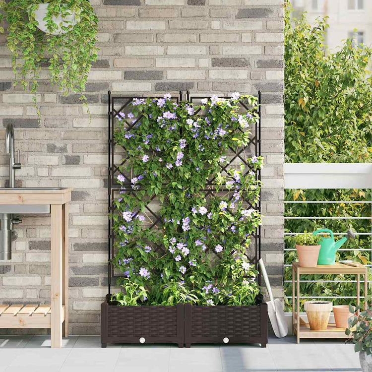 Vidaxl plantenbak 2 st bruin 80 x 40 x 125,5 cm pp