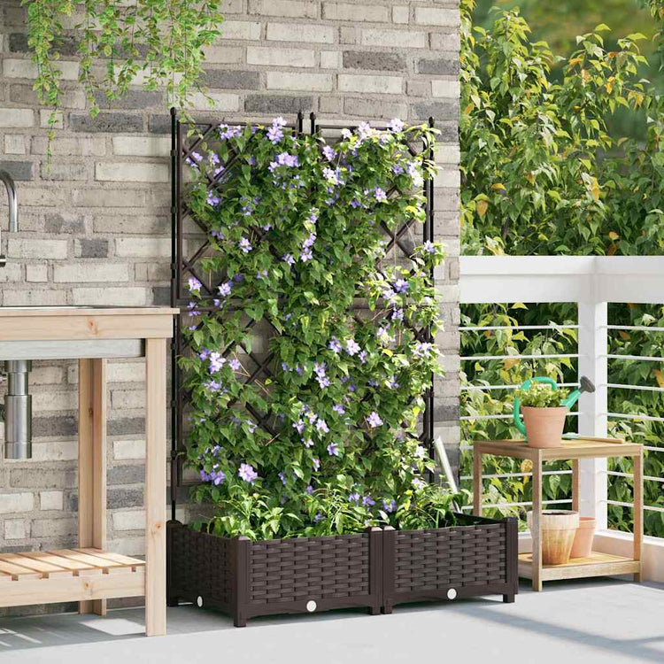 Vidaxl plantenbak 2 st bruin 80 x 40 x 125,5 cm pp
