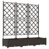 Vidaxl tuin bloempot 3 pcs bruin 120 x 40 x 125,5 cm staal