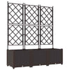 Vidaxl tuin bloempot 3 pcs bruin 120 x 40 x 143 cm staal