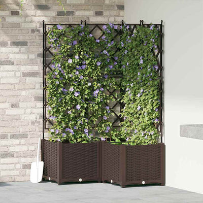 Vidaxl plantenbak 3 st bruin 80 x 80 x 143 cm pp