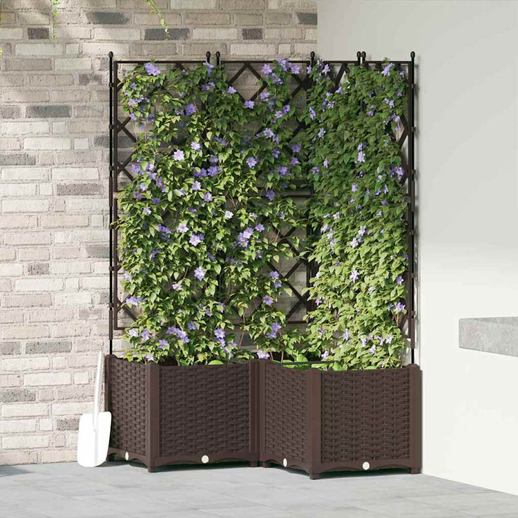 Vidaxl plantenbak 3 st bruin 80 x 80 x 143 cm pp