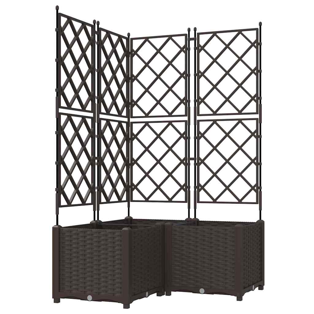 Vidaxl plantenbak 3 st bruin 80 x 80 x 143 cm pp