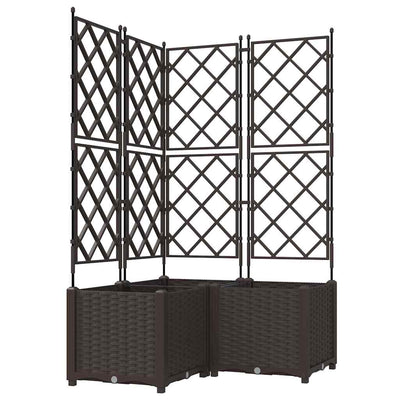 Vidaxl plantenbak 3 st bruin 80 x 80 x 143 cm pp
