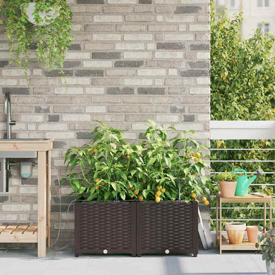 Vidaxl plantenbak 2 st bruin 80 x 40 x 37,5 cm pp