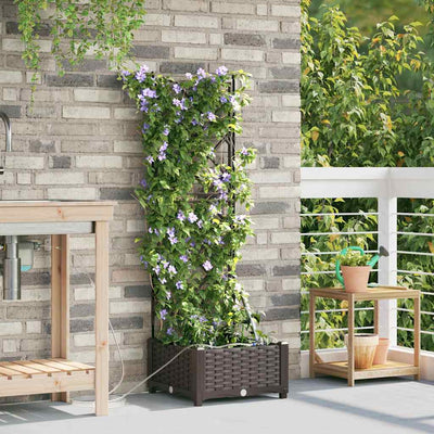 Vidaxl plantenbak bruin 40 x 40 x 126 cm pp