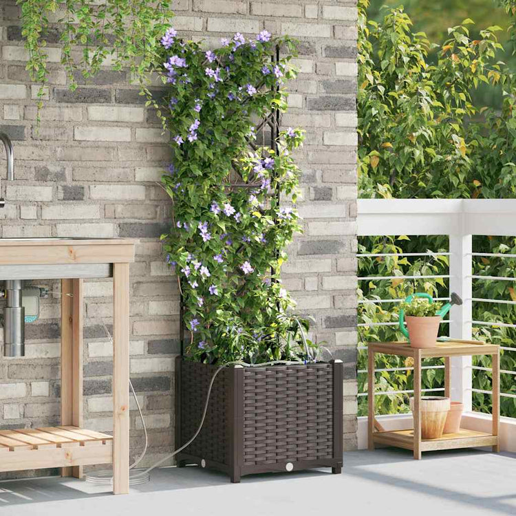 Vidaxl plantenbak bruin 40 x 40 x 142 cm pp