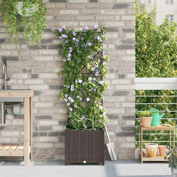 Vidaxl plantenbak bruin 40 x 40 x 142 cm pp