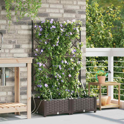 Vidaxl plantenbak 2 st bruin 80 x 40 x 126 cm pp