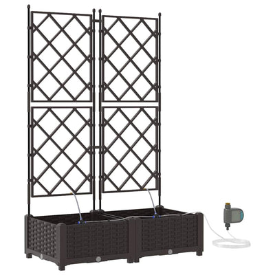 Vidaxl plantenbak 2 st bruin 80 x 40 x 126 cm pp